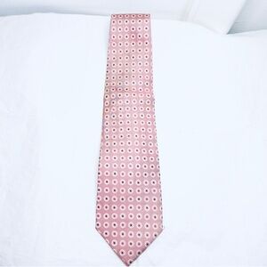 Aurelio Valentino Pink Printed Pure 100 Silk Mens Tie Necktie